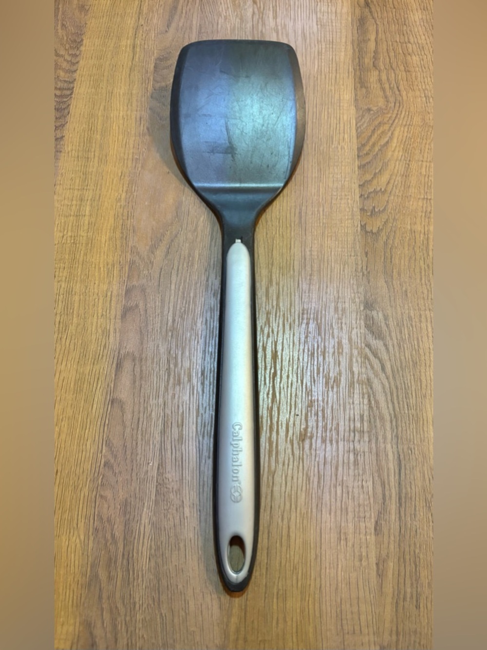 Calphalon Nylon & Silicone Long Handle Black & Grey Spatula  13”